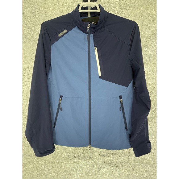 RLX Ralph Lauren Color Block Packable Jacket Navy Blue Size M PGA Tour Issue
